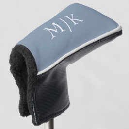Dusty Blue und White | Modernes Monogramm Golf Headcover
