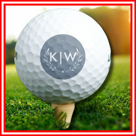 Dusty Blue und White | Monogram für moderne Initia Golfball
