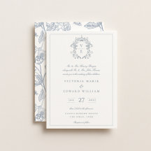 Dusty Blue Wappen Monogram Wedding