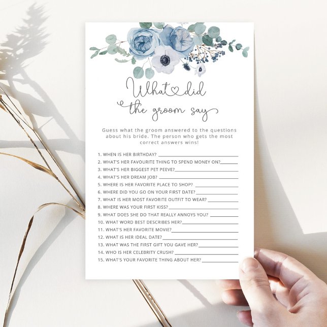 Dusty blue Was sagte der Bräutigam Bridgame (Von Creator hochgeladen)