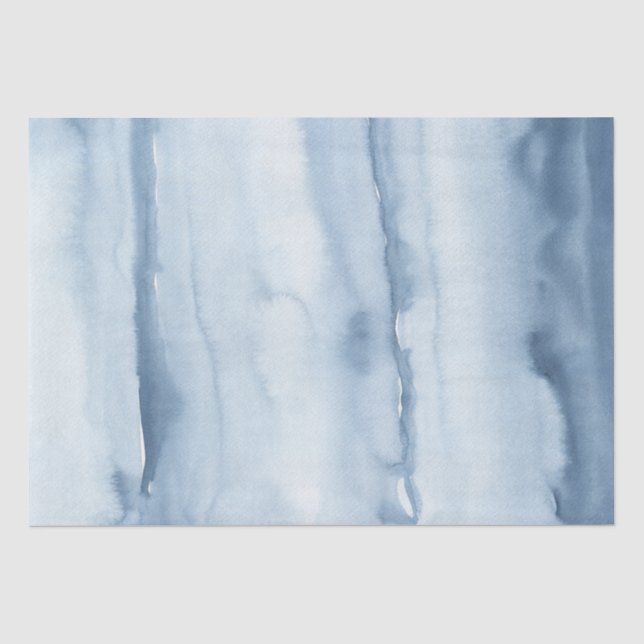 Dusty Blue Watercolor Geschenkpapier Seidenpapier (Vorderseite)