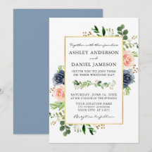 Dusty Blue Watercolor Rose Grüne Hochzeit