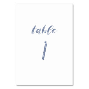 Dusty Blue Watercolor-Tischnummern Tischnummer