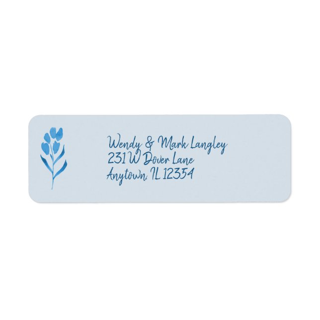 Dusty Blue Watercolor Wedding Einladung (Vorne)