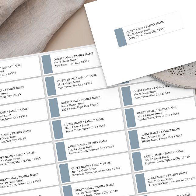 Dusty Blue Wedding 30 Guest Address Labels (Von Creator hochgeladen)