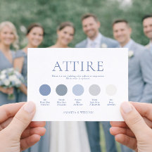 Dusty Blue Wedding Attire Card