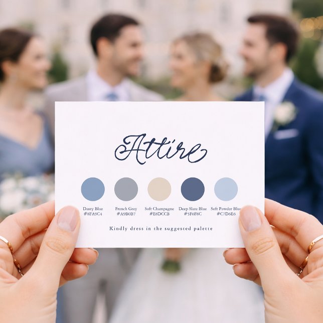 Dusty Blue Wedding Attire Card Einladung (Von Creator hochgeladen)
