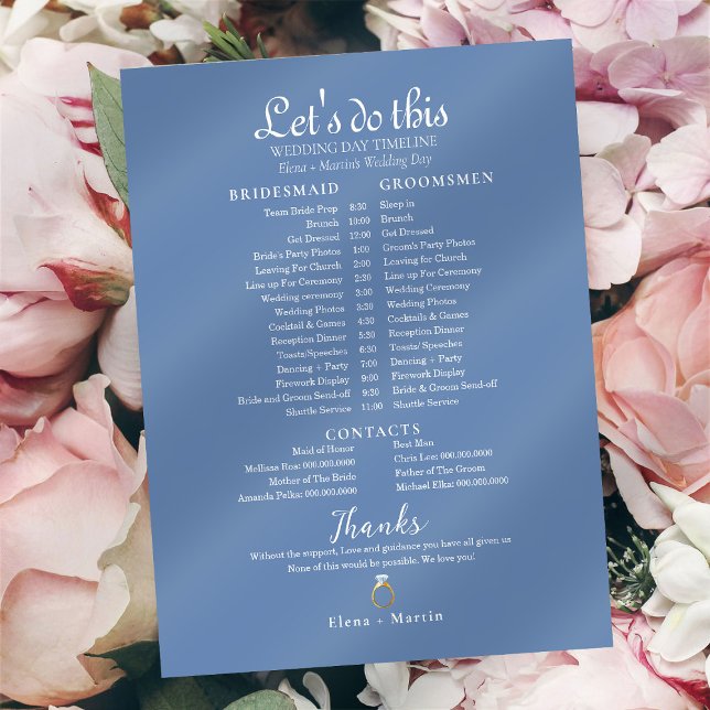 Dusty Blue Wedding Bridal Timeline (Von Creator hochgeladen)