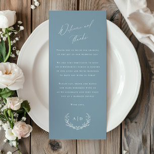 Dusty Blue Wedding Day Accueil et Carte de remerci