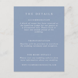 Dusty Blue Wedding Details Begleitkarte