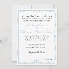 Dusty Blue Wedding Einladung