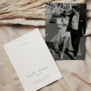 Dusty Blue Wedding Enregistrer la date Invitation