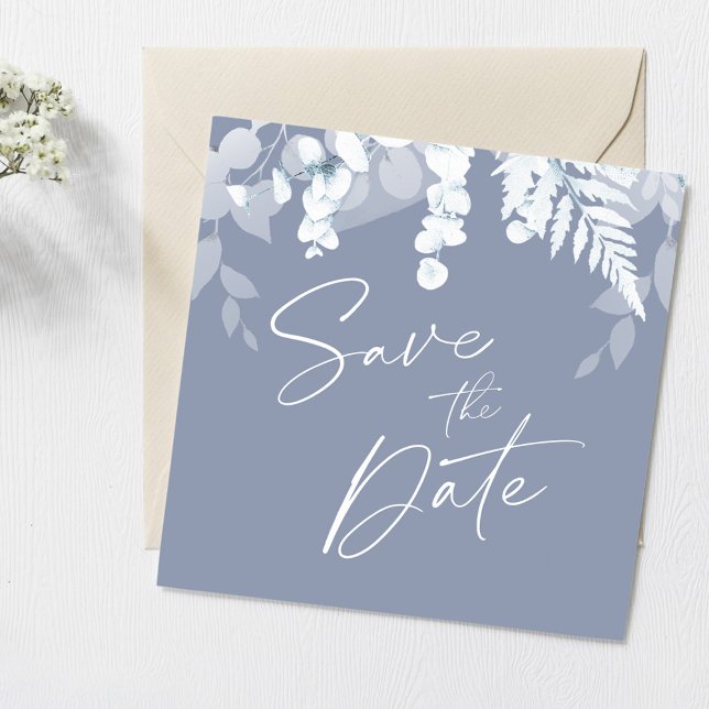 Dusty Blue Wedding Enregistrer La Date Invitation (Créateur téléchargé)