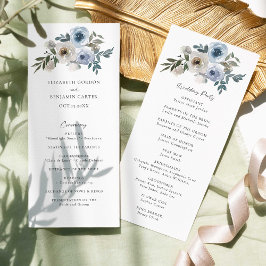 Dusty Blue Wedding Floral Elegantes Programmskript
