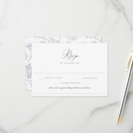 Dusty Blue Wedding Food Allergie Ernährung Einschr RSVP Karte