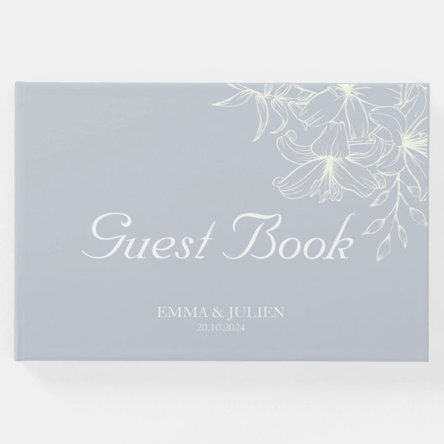 Dusty Blue Wedding Guest Book Gästebuch (Vorderseite)