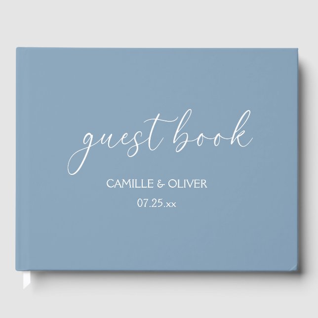 Dusty Blue Wedding Guest Book Gästebuch (Vorderseite)
