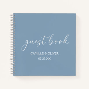 Dusty Blue Wedding Guest Book Notizbuch
