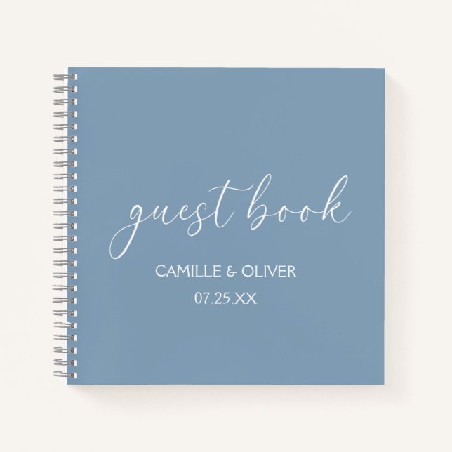 Dusty Blue Wedding Guest Book Notizbuch (Vorderseite)