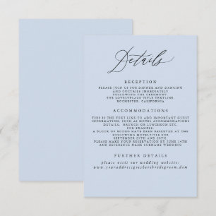 Dusty Blue Wedding Information Enclosure Card Begleitkarte