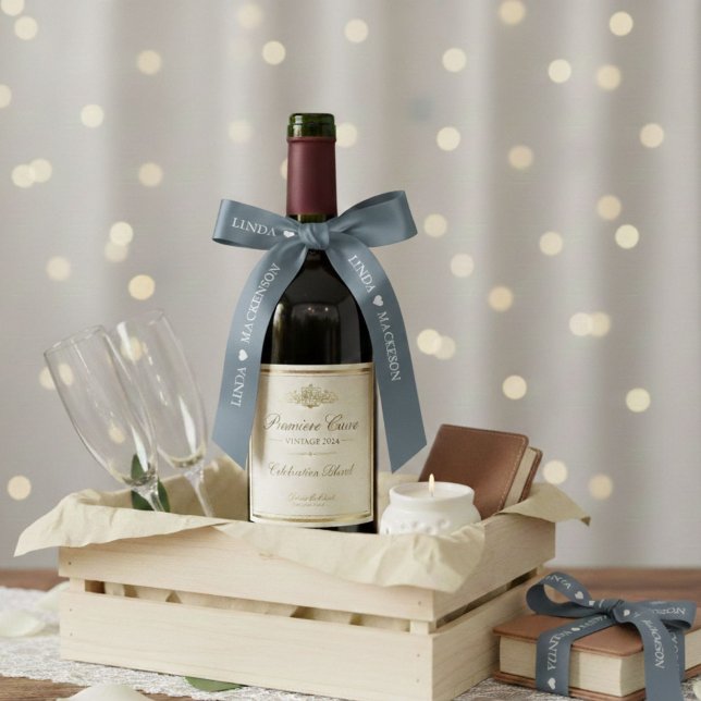 Dusty Blue wedding initial Couple name Satinband (Von Creator hochgeladen)