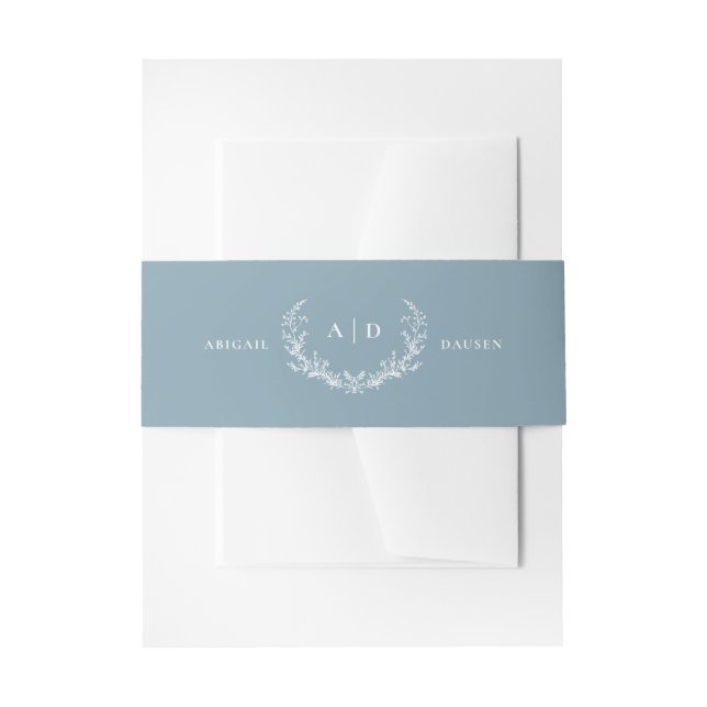 Dusty Blue Wedding Invitation Suite Bly Band (Vorderseite Beispiel)