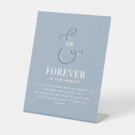 Dusty Blue Wedding Memorial Sockelschild