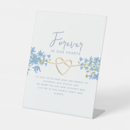 Dusty Blue Wedding Memorial Sockelschild