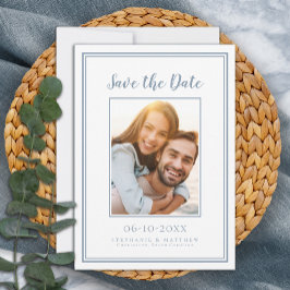 Dusty Blue Wedding Minimalistische Verlobung Pictu Save The Date