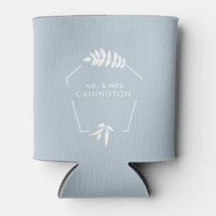 Dusty Blue Wedding Mr. & Mrs. Can Cooler Dosenkühler