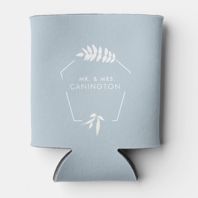 Dusty Blue Wedding Mr. & Mrs. Can Cooler Dosenkühler (Vorderseite)