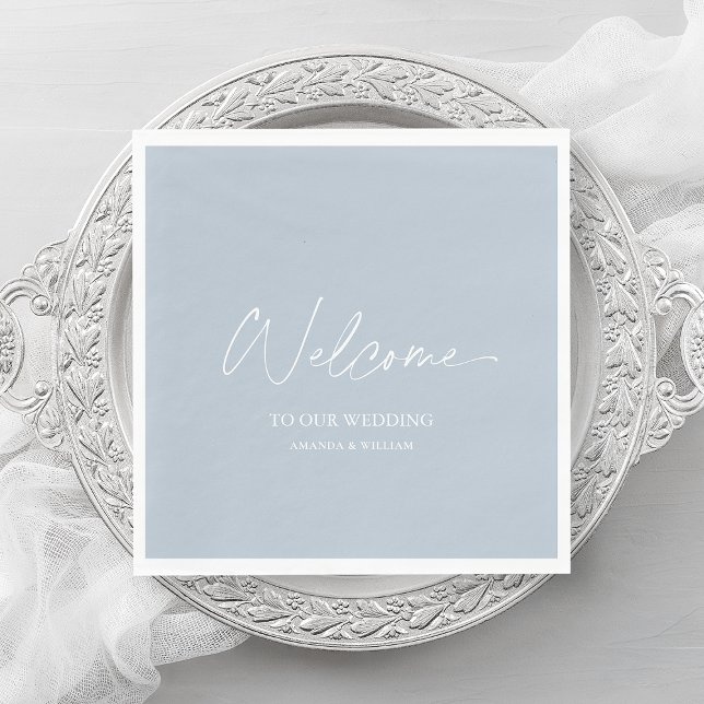 Dusty Blue Wedding Napkin - Willkommen Serviette (Von Creator hochgeladen)