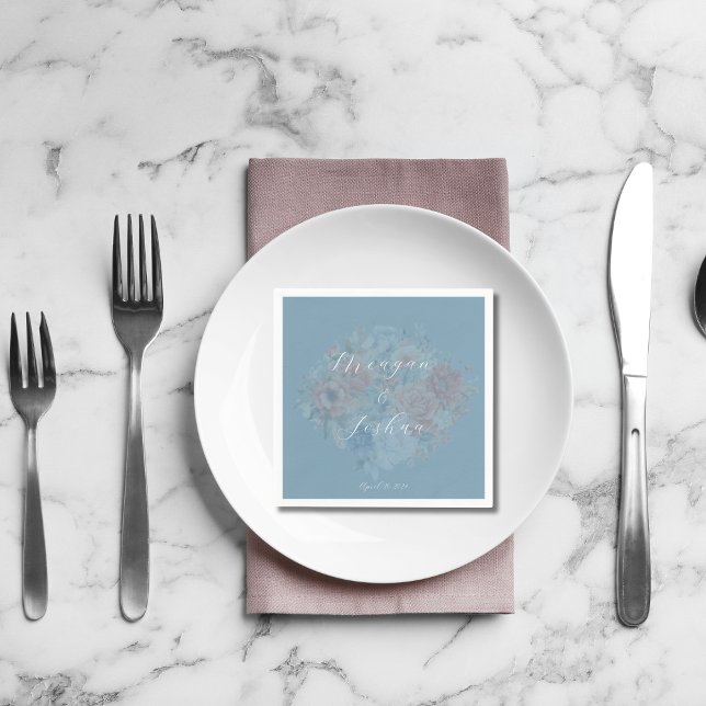 Dusty Blue Wedding Napkins Serviette (Von Creator hochgeladen)