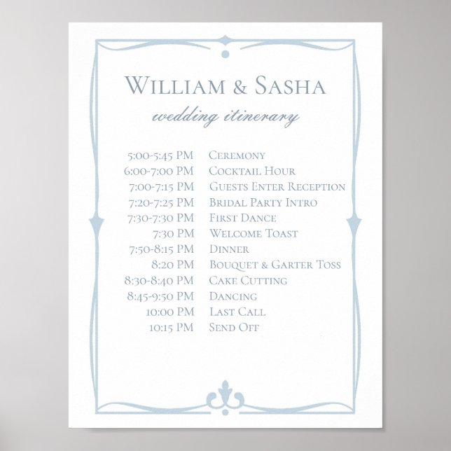Dusty Blue Wedding Poster (Vorne)