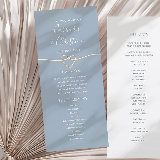 Dusty Blue Wedding Programme (Créateur téléchargé)