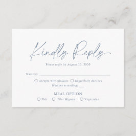 Dusty Blue Wedding RSVP Card Begleitkarte