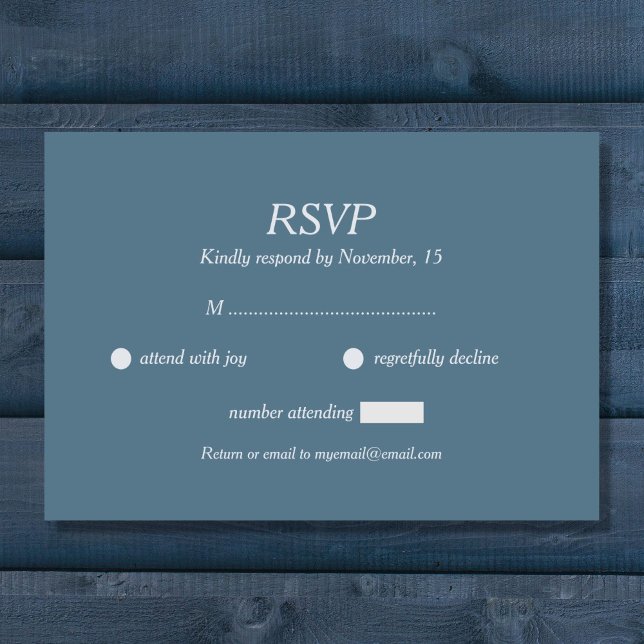 Dusty Blue Wedding RSVP Card Karte (Dusty Blue Wedding RSVP Card)
