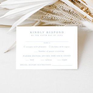 Dusty Blue Wedding RSVP Karte