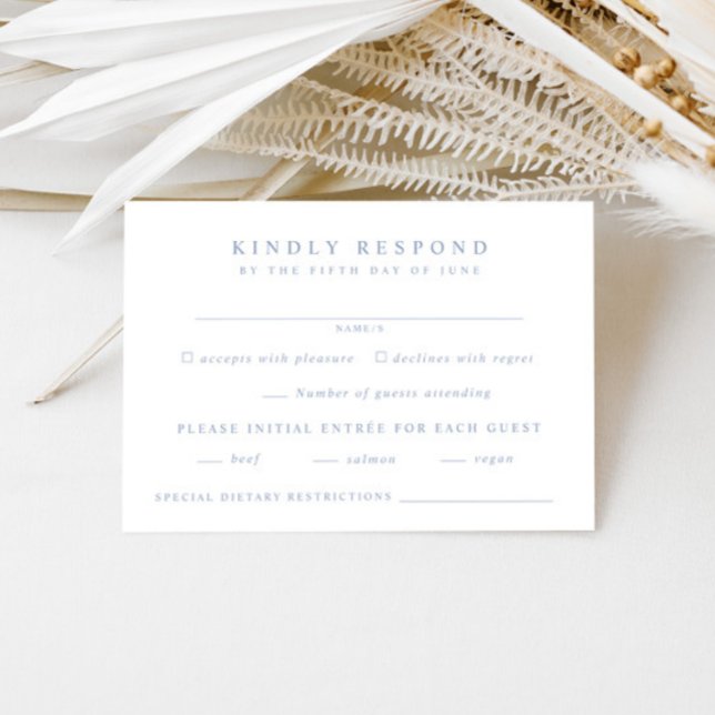 Dusty Blue Wedding RSVP Karte (Von Creator hochgeladen)