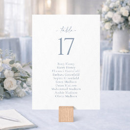 Dusty Blue Wedding Seating Chart Card Einladung