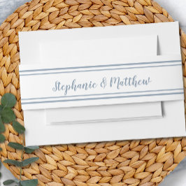 Dusty Blue Wedding Simple Chic Elegante Minimalist Einladungsbanderole