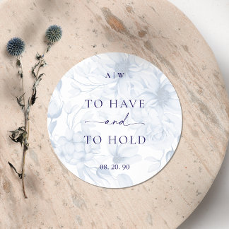 Dusty Blue Wedding Sticker - HABEN UND HALTEN