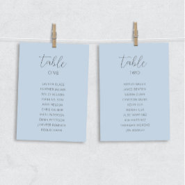 Dusty Blue Wedding Table Chart Cards
