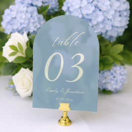 Dusty Blue Wedding Table Number Acrylic Acryleinladungen