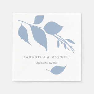 Dusty Blue Wedding Theme Cocktail Napkins Serviette