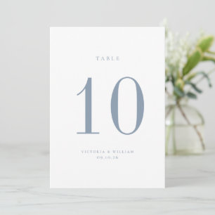 Dusty Blue Wedding Tischnummer Card