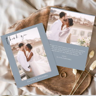Dusty Blue Wedding Vielen Dank Foto Minimalistisch