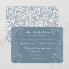 Dusty Blue Wedding Vintag Botanical UAWG Einladung
