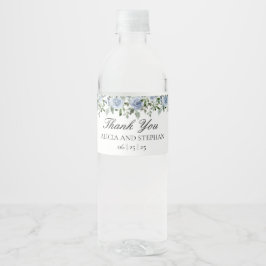 Dusty Blue Wedding Water Bottle Labels