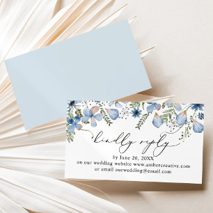 Dusty Blue Wedding Website UAWG Enclosure Card Visitenkarte